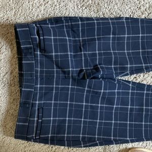 Blue plaid work pants